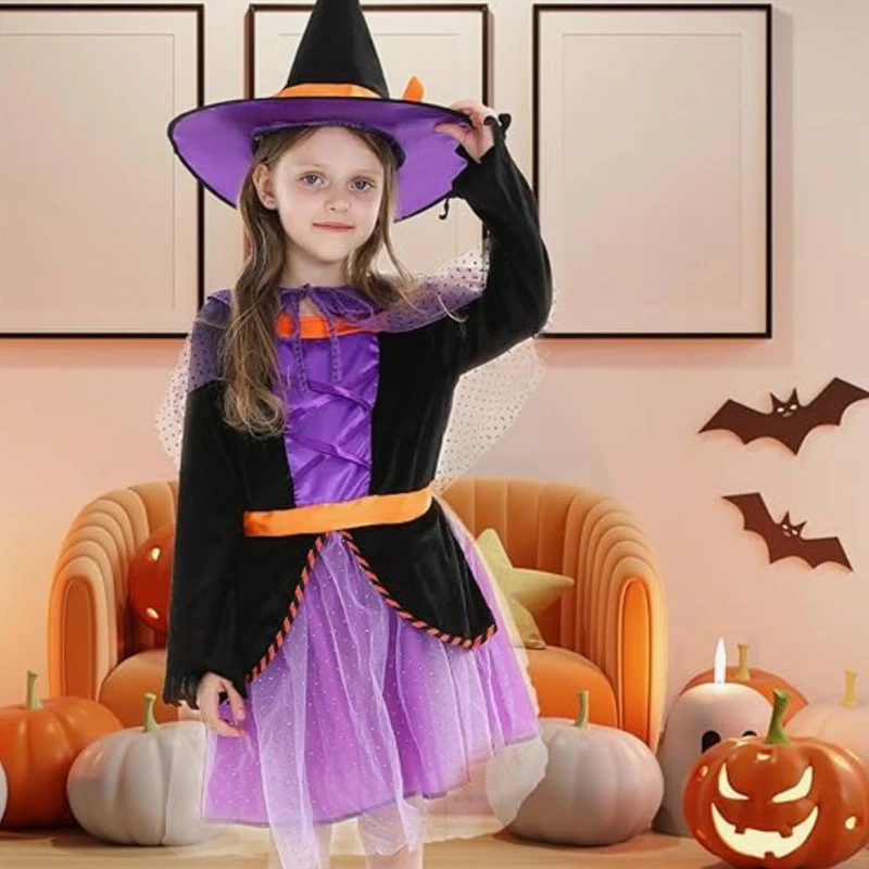 Set di costumi da strega di Halloween coordinati per tutta la famiglia