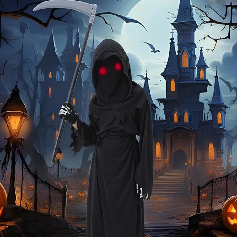 Costume da Tristo Mietitore per bambini con maschera per festa a tema horror